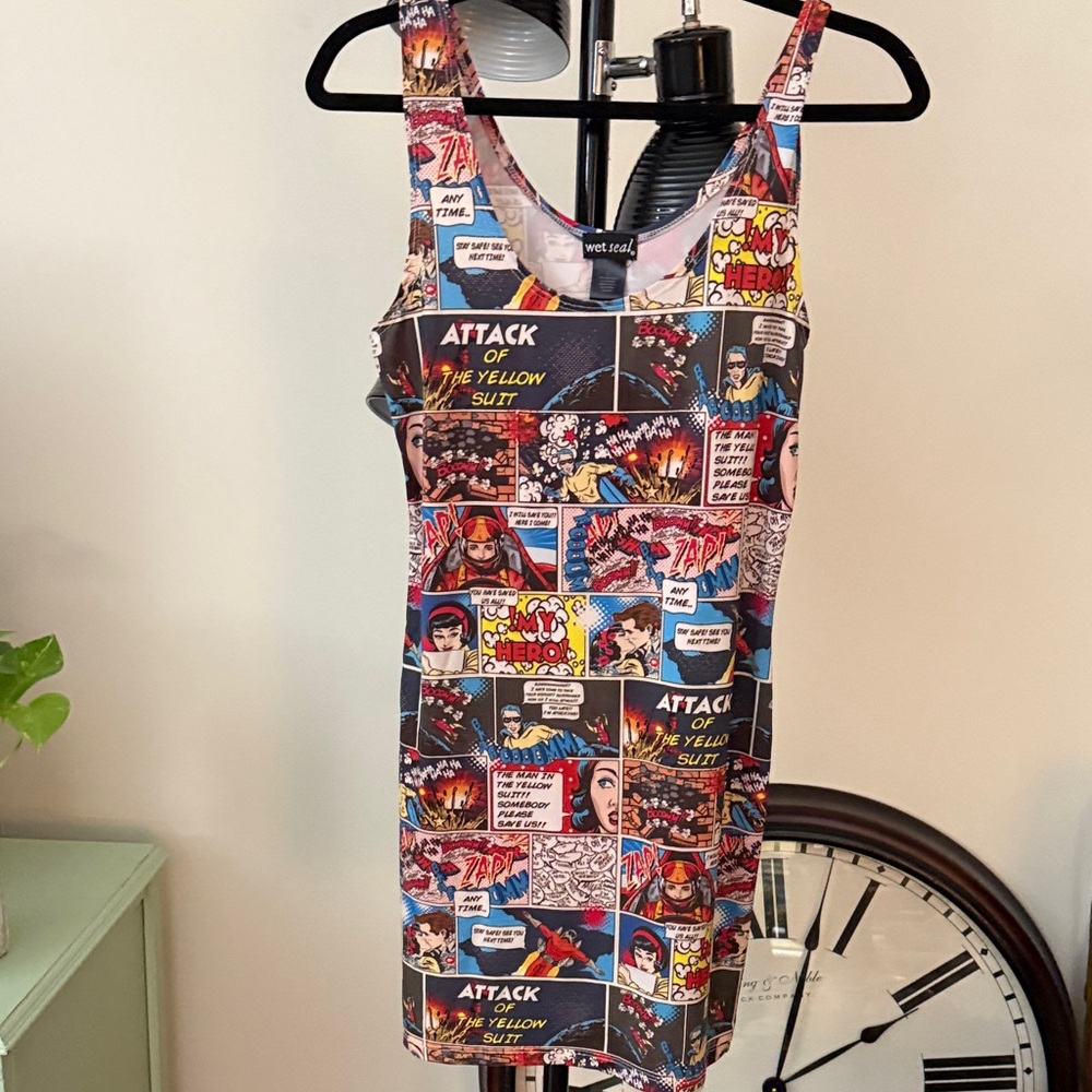 Wet seal size large, comic strip mini dress.